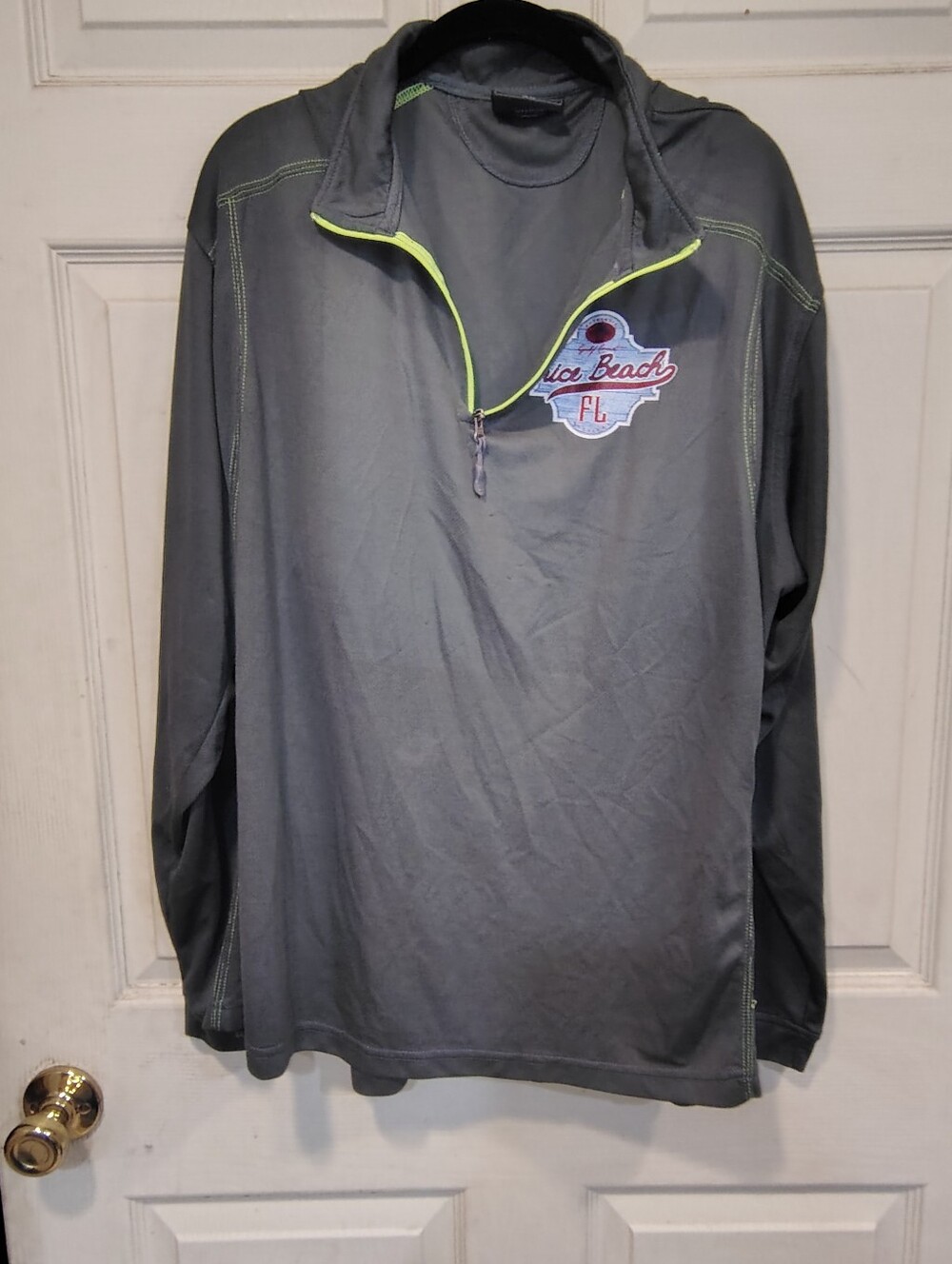 J American Men's Size XL Grey/Green Pullover